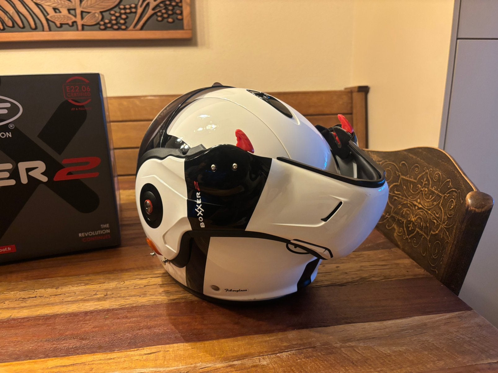 Boxer 2 helm Wit - Zeer nette staat, Ophalen of Verzenden, Zo goed als nieuw, Large