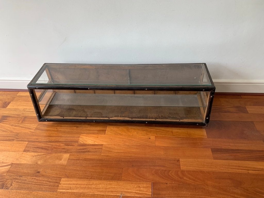 Antieke toonbank vitrine, Ophalen, Glas, Gebruikt, 50 tot 100 cm