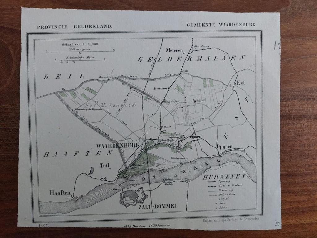 187 / Waardenburg Zaltbommel Neerijnen Opijnen van J., Antiek en Kunst, Ophalen of Verzenden