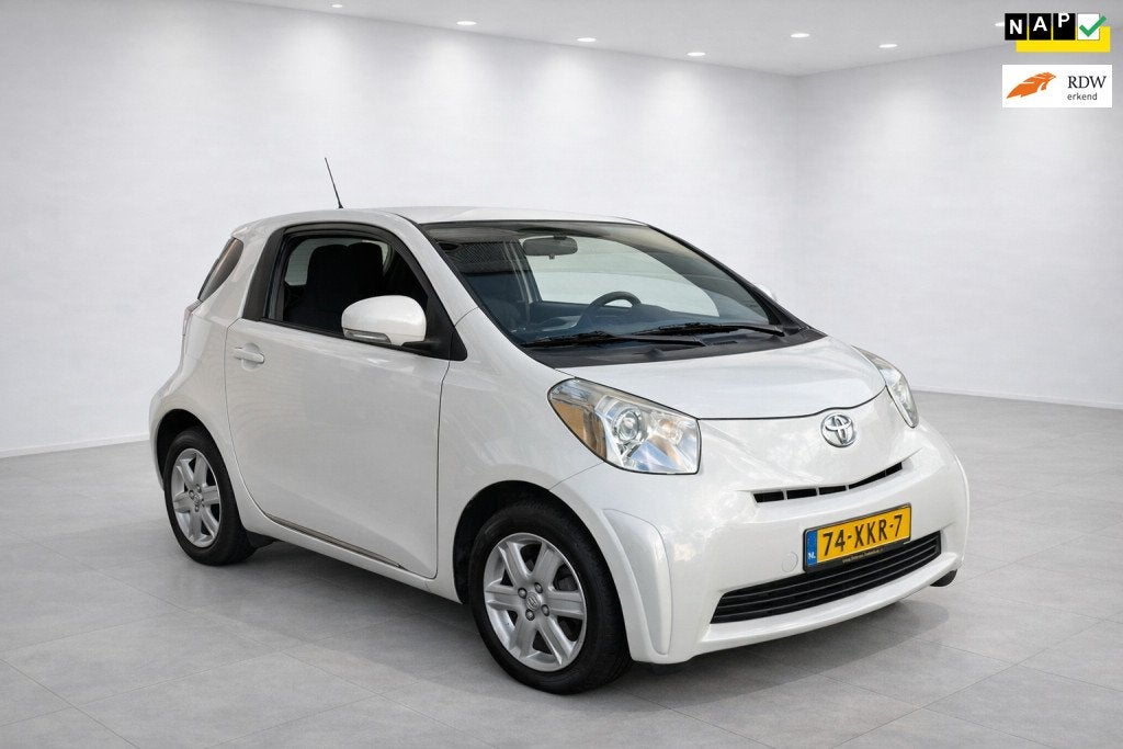 Toyota IQ 1.0 VVTi Comfort, airco, lichtmetaal, apk, nap aut, Euro 5, Stof, Gebruikt, Zwart