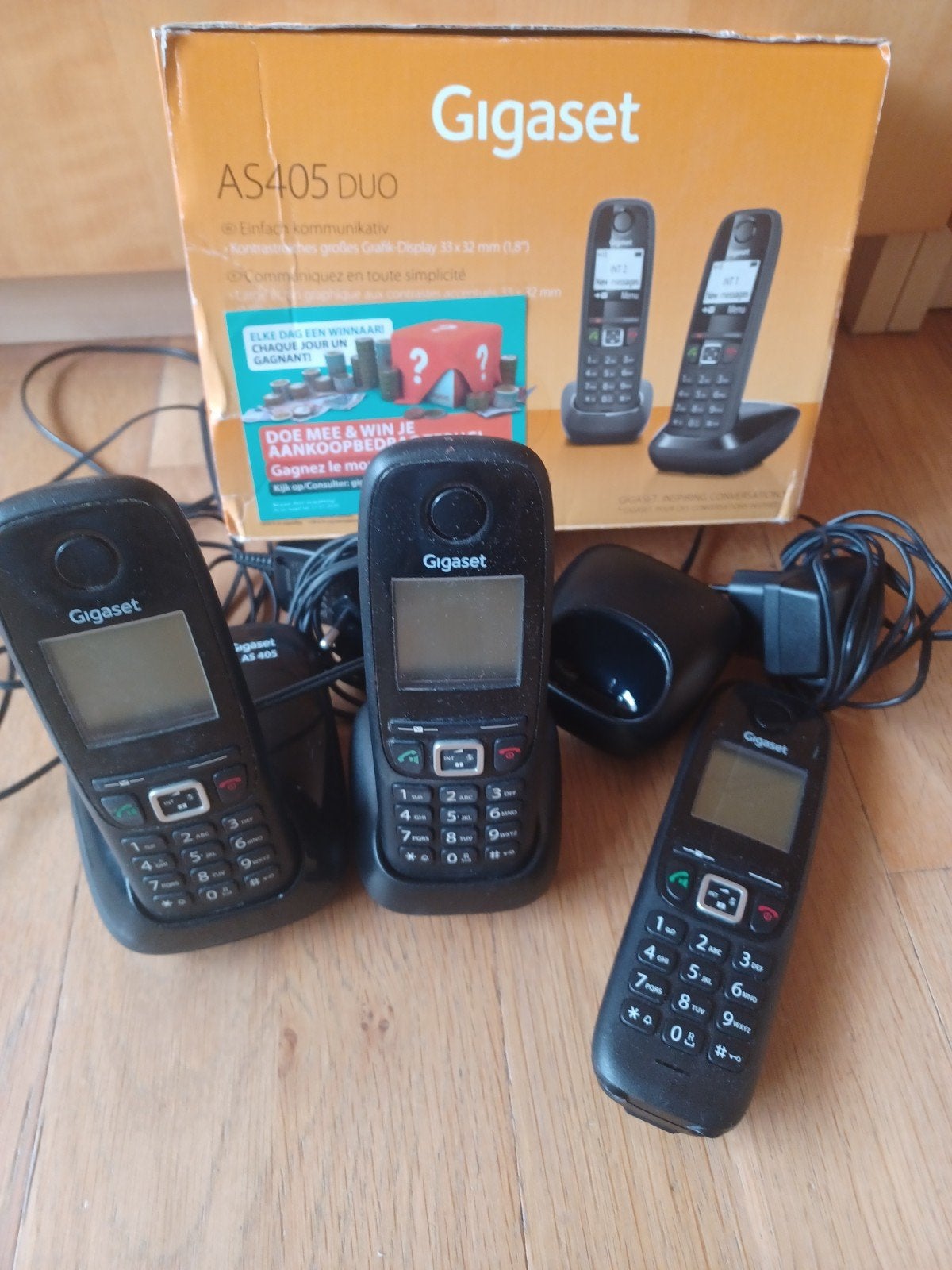 Gigaset AS405 DUO draadloze huistelefoons (3 stuks), Ophalen of Verzenden, Gebruikt, 3 handsets