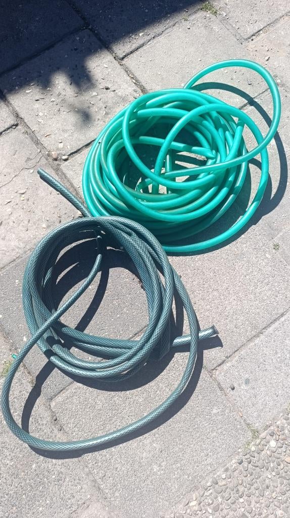 Twee tuinslangen - groen, Ophalen, Gebruikt, Tuinslang