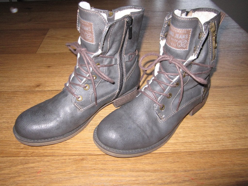Mustang leren dames boot bont gevoerd maat 38., Bruin, Ophalen of Verzenden, Zo goed als nieuw, Mustang