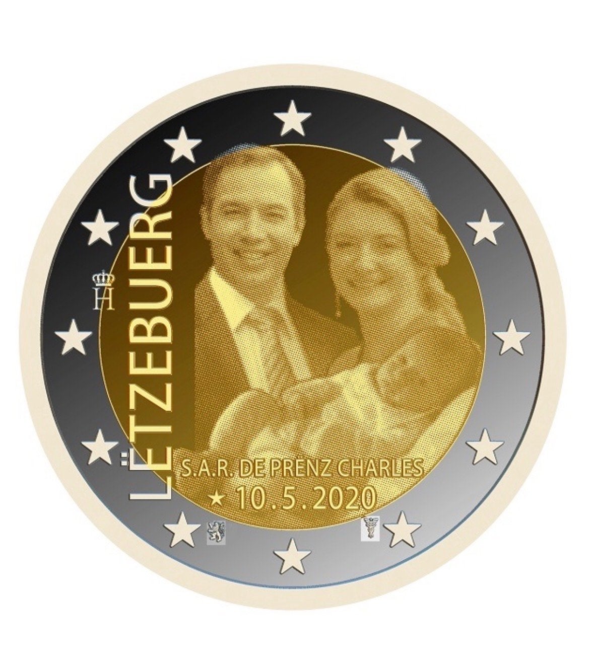 2 Euro Luxemburg 2020 Geboorte Prins Charles UNC, 2 euro, Ophalen of Verzenden, Geboorte of Huwelijk, Losse munt