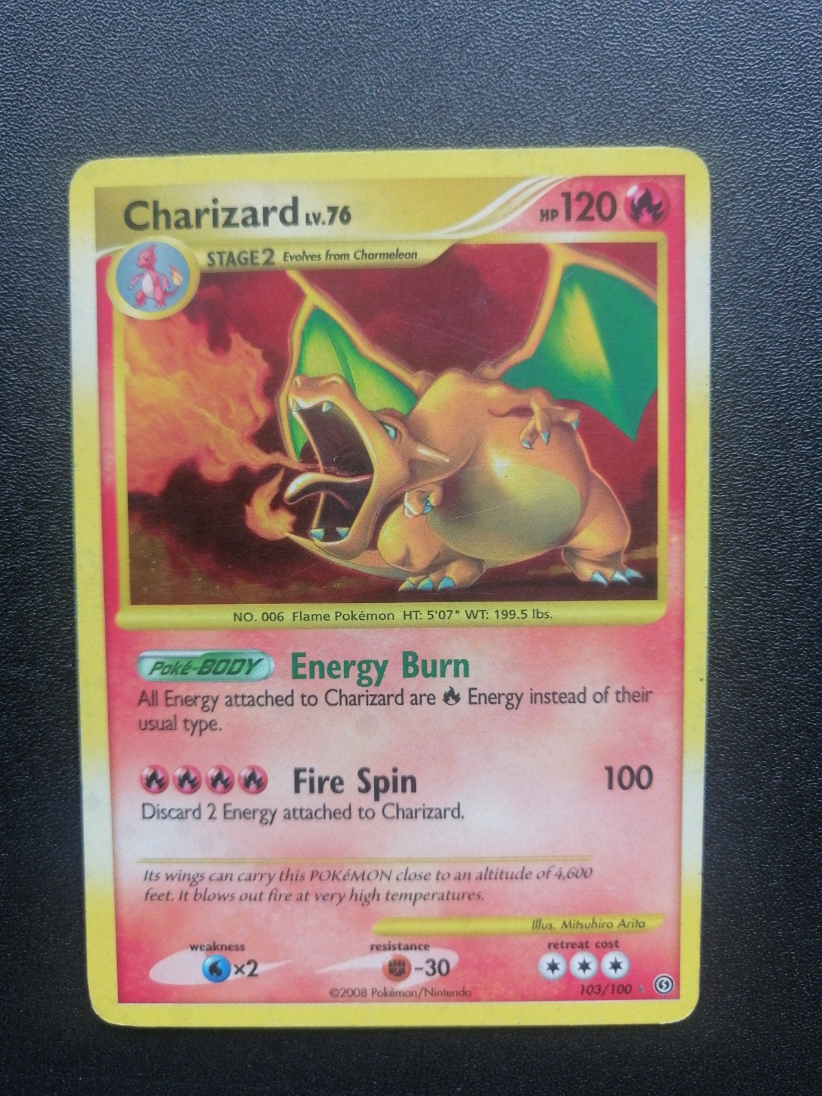 Pokémon Kaart Charizard LV.76 HP120 (2008), Ophalen of Verzenden, Gebruikt, Losse kaart