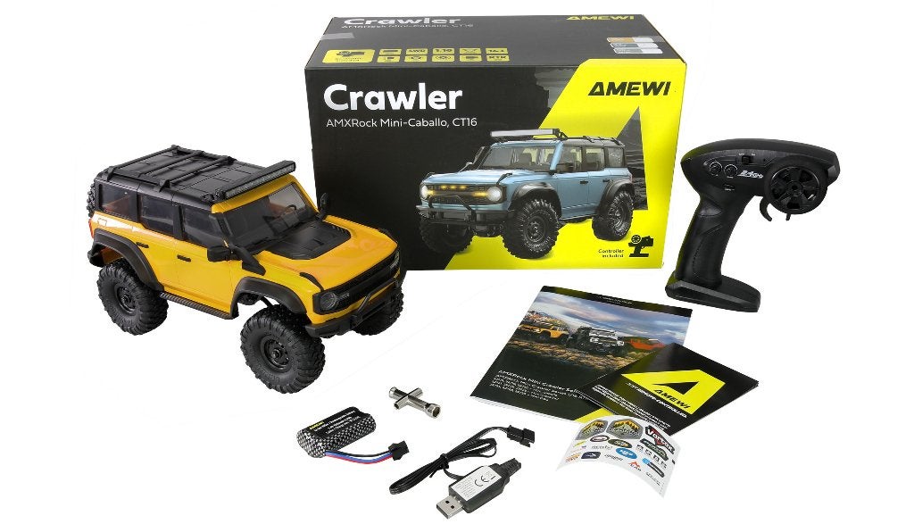 AMXRock Mini-Caballo Scale Crawler 4WD 1/16 RTR yellow, Ophalen of Verzenden, Nieuw, Overige schalen, Auto offroad