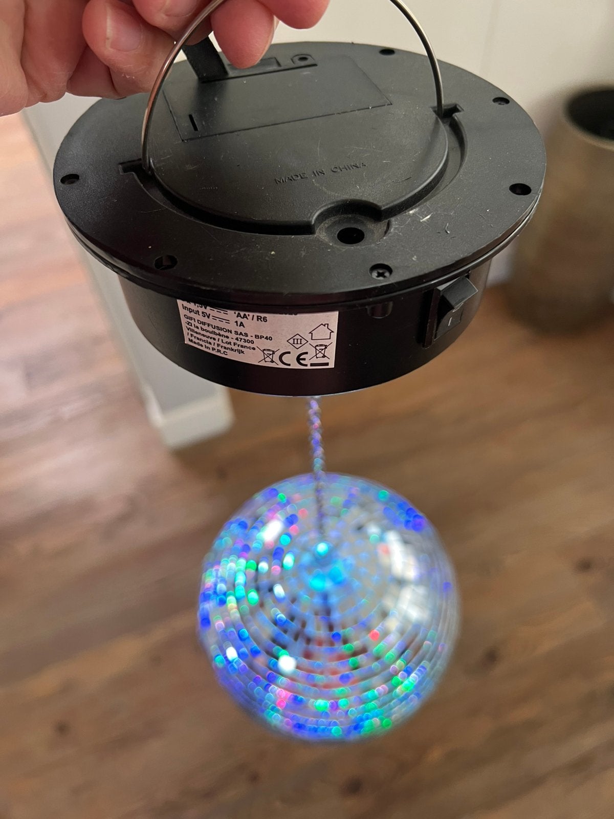 Disco draailamp met gekleurde lichtjes, Ophalen of Verzenden, Zo goed als nieuw, Versiering