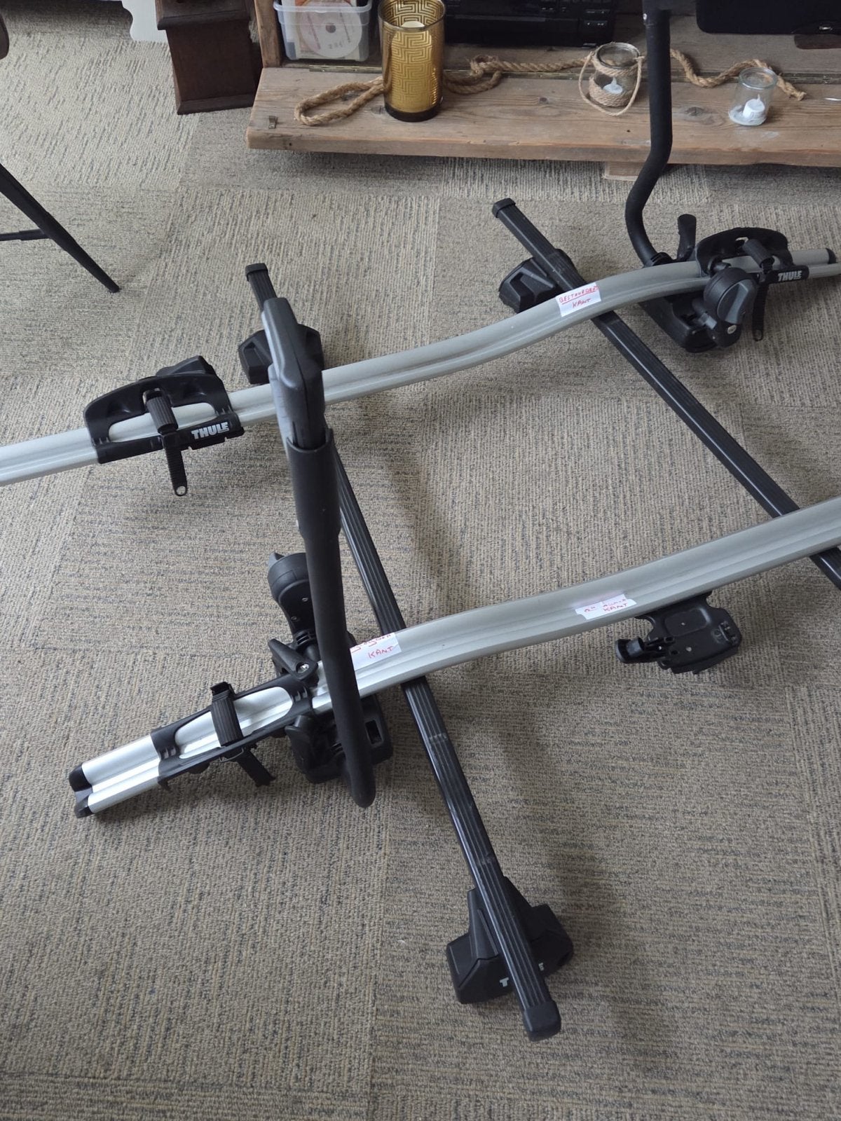 Thule Dakdrager Fietsendrager THULE PRO RIDE 598, Auto diversen, Fietsendragers, Gebruikt, Dakdrager, 2 fietsen, Ophalen