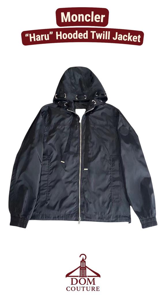 Moncler Jas "Haru" Hooded Twill Jacket Jack Zwart, Ophalen of Verzenden, Nieuw, Overige maten, Zwart