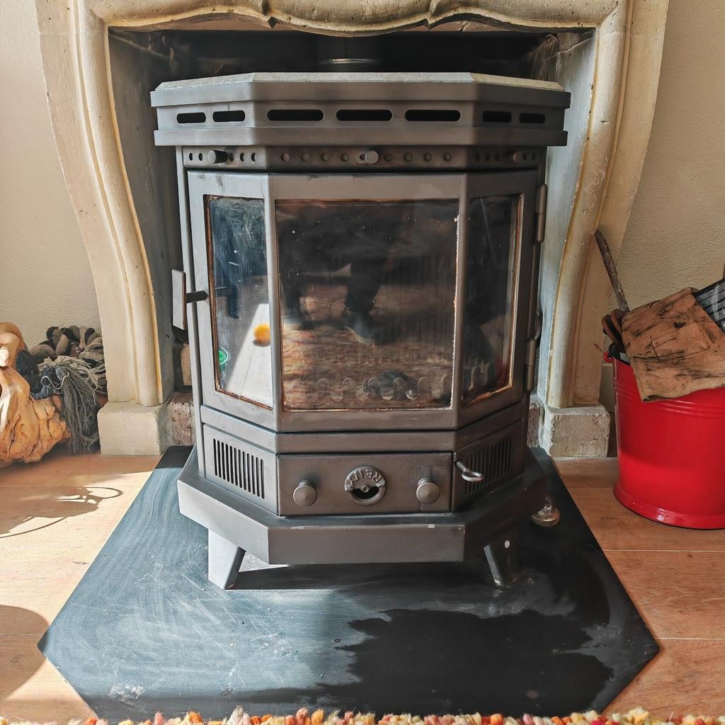 Reny Little Oslo Houtkachel 8kW, Speksteen Barbas, Huis en Inrichting, Kachels, Ophalen, Gebruikt, Houtkachel, Vrijstaand