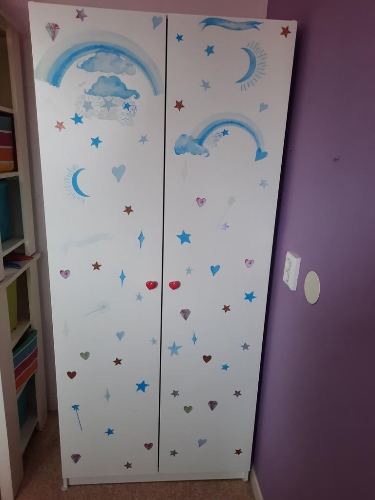 IKEA kleppstad Kledingkast met leuke stickers, Ophalen, 50 tot 70 cm, Minder dan 75 cm, 105 cm of meer