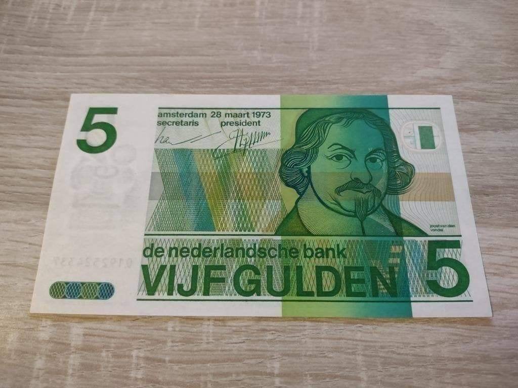 Misdruk biljet 5 gulden Vondel 1973, mist kleur, Ophalen of Verzenden, 5 gulden
