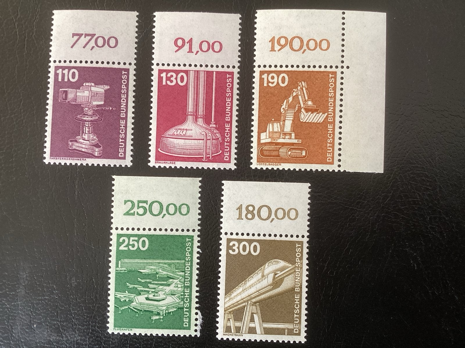 Duitse postzegels: Industrie en technologie (5 stuks), Ophalen of Verzenden, Na 1940, Postfris