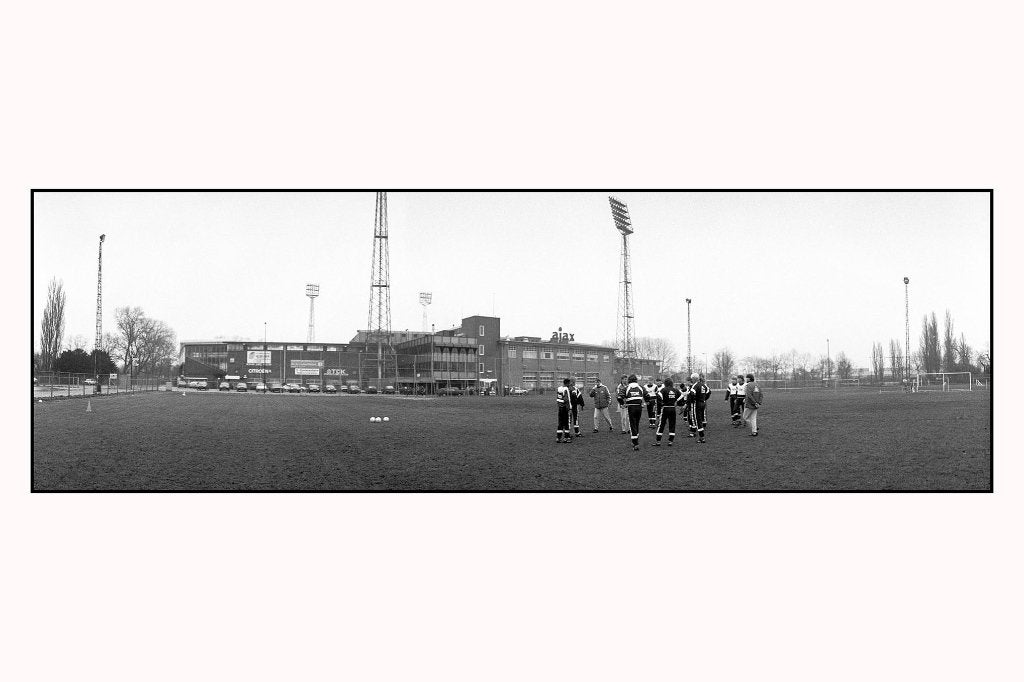 Org z/w foto 20x30 cm van Ajax training / De Meer 16-12-1988, Verzenden, Nieuw, Ajax, Poster, Plaatje of Sticker