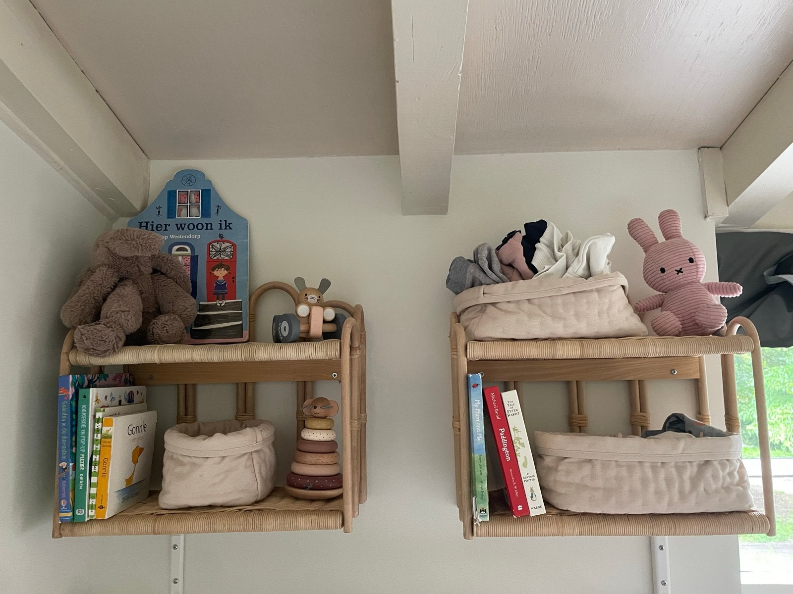 Zo goed als nieuw: H&M Home rotan wandrekje voor kinderkamer, H&M Home, Zo goed als nieuw, Wanddecoratie, Ophangbaar
