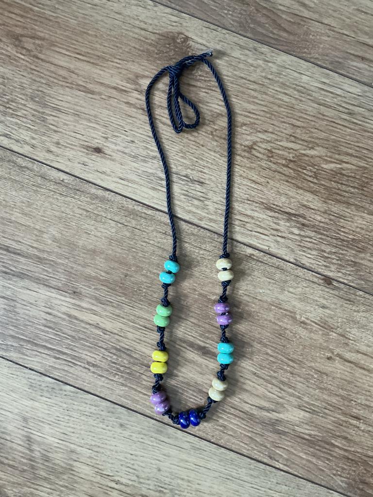 Ketting met gekleurde kralen, Kunststof, Verstelbaar, Overige kleuren, Ophalen of Verzenden