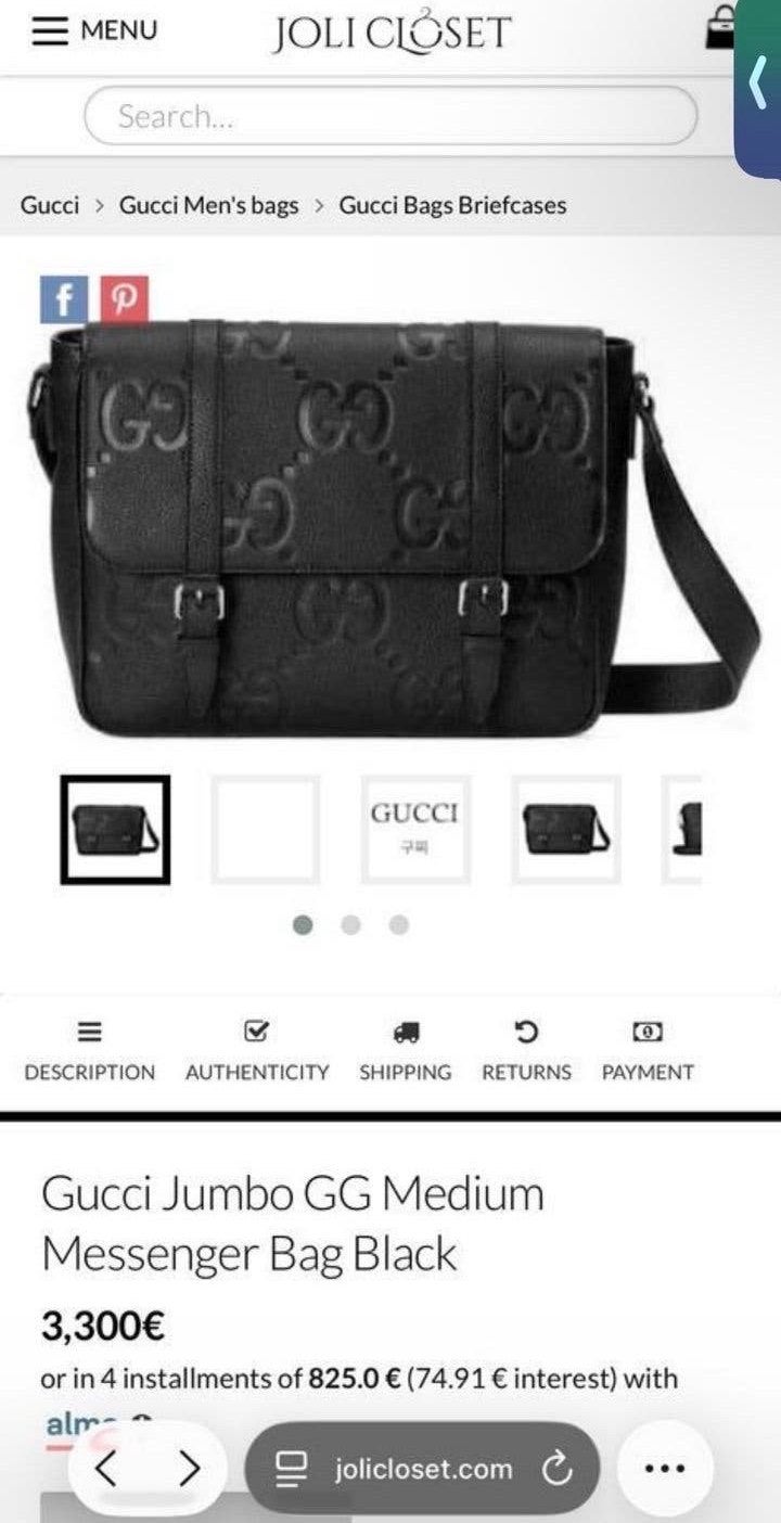 Gucci Jumbo GG Messenger Bag Zwart - Nieuw & Verzegeld, Sieraden, Tassen en Uiterlijk, Ophalen of Verzenden, Nieuw