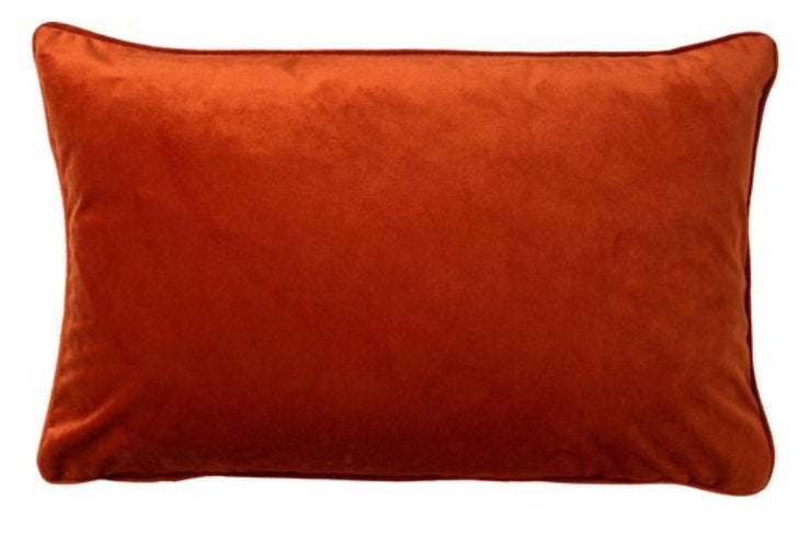 Design Kussen, velvet, oranje, 60x40cm, nieuw, Handgemaakt, Nieuw, Oranje, Ophalen of Verzenden