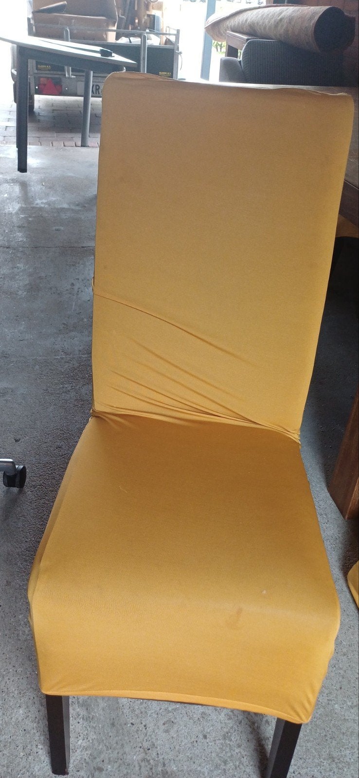 Eettafel met stoelen (200x100 cm) inclusief hoezen, Ophalen, Gebruikt, Eikenhout, 200 cm of meer