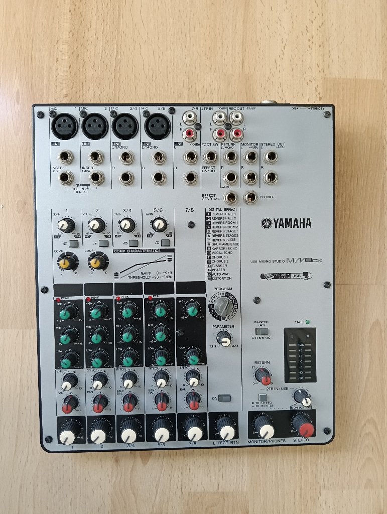 Yamaha MW8cx USB mixer, Ophalen, Zo goed als nieuw, 5 tot 10 kanalen, Microfooningang