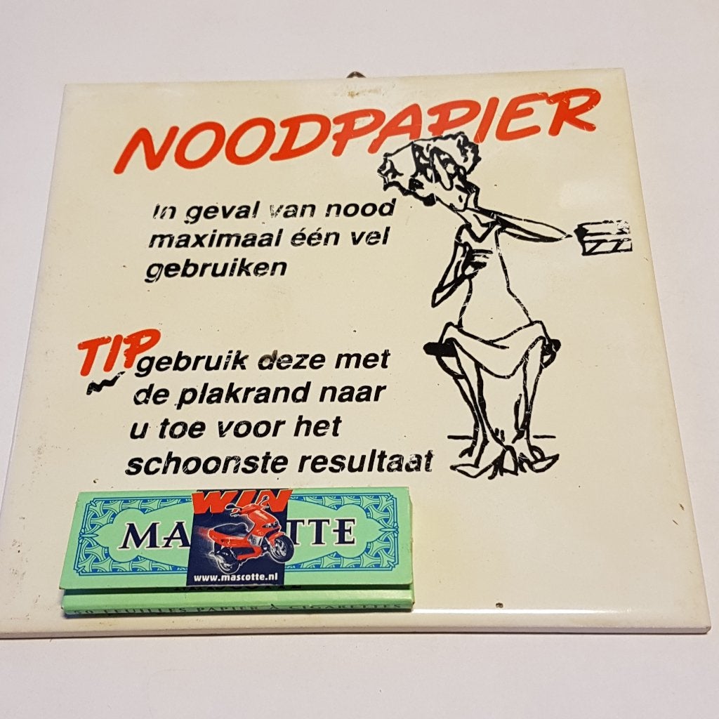 Tegel noodpapier, Ophalen of Verzenden