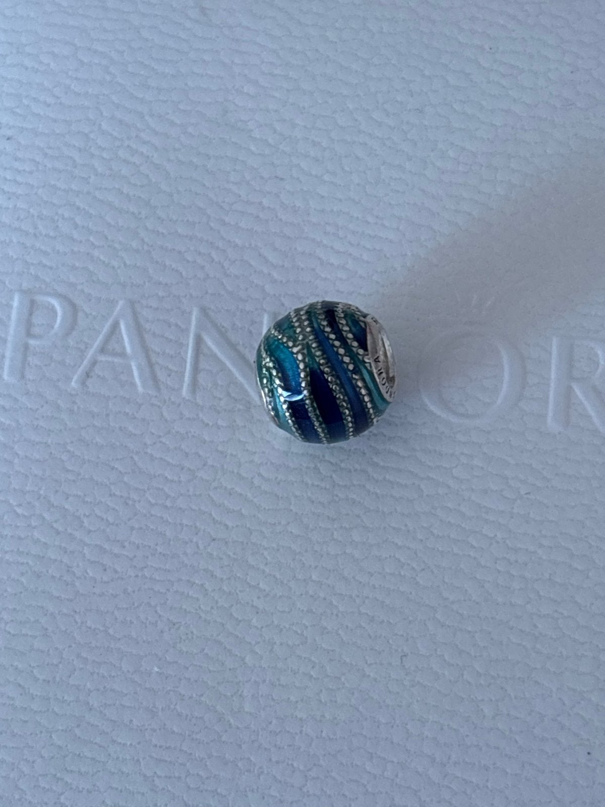 Pandora Waves Bedel Blauw, Pandora, Ophalen of Verzenden, Zo goed als nieuw, 1 bedel