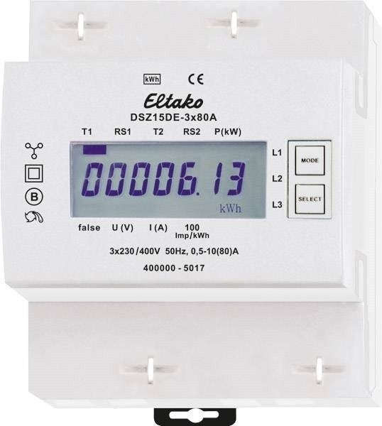 KWH METER 3F 400V 3x80A INB 4 modules BR, Verzenden, Nieuw