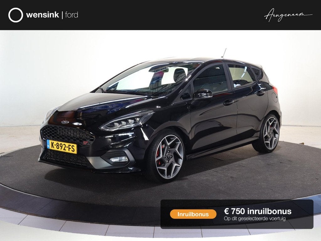 Ford Fiesta 1.5 EcoBoost ST-3 | Winterpakket | Climate Contr, Euro 6, Leder en Stof, Zwart, Bedrijf