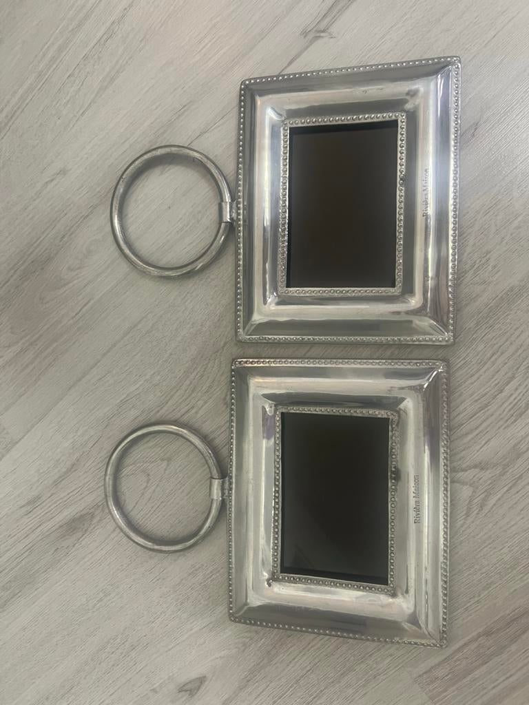 Set van 2 Riviera Maison fotolijsten met ring, Ophalen of Verzenden, Zo goed als nieuw, Metaal of Aluminium, Minder dan 50 cm