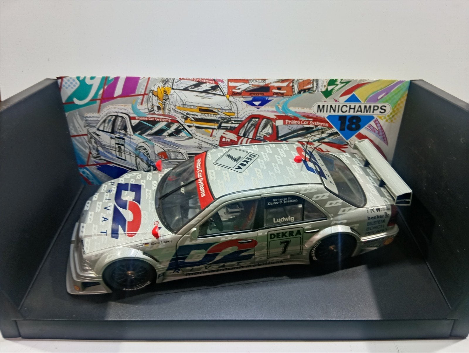 Mercedes Minichamps 1:18 Klaus Ludwig modelauto, Hobby en Vrije tijd, Modelauto's | 1:18, Ophalen of Verzenden