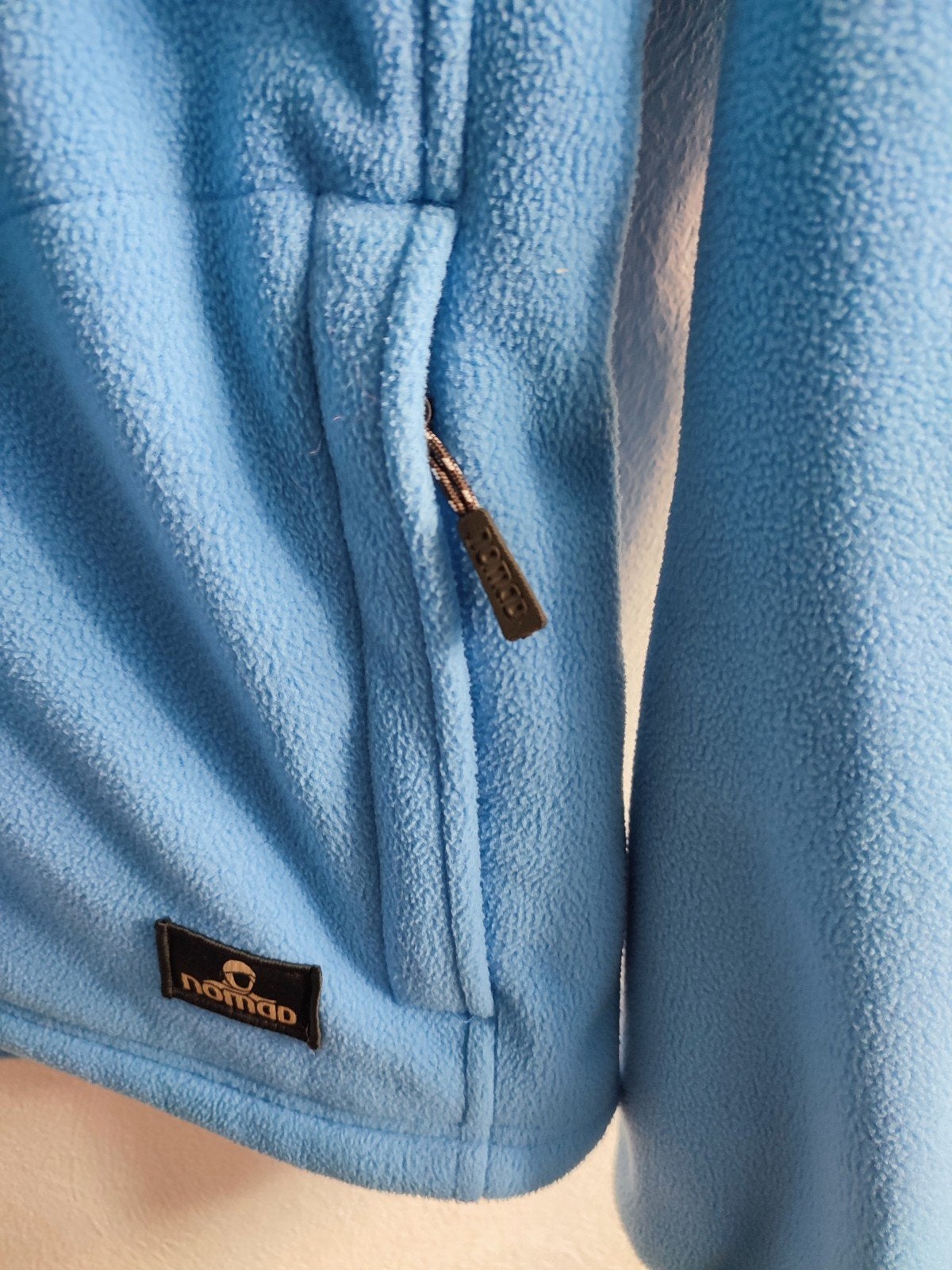 Nomad blauw fleece jack jas 38 Medium full zip steekzakken, Nomad, Ophalen of Verzenden, Gedragen