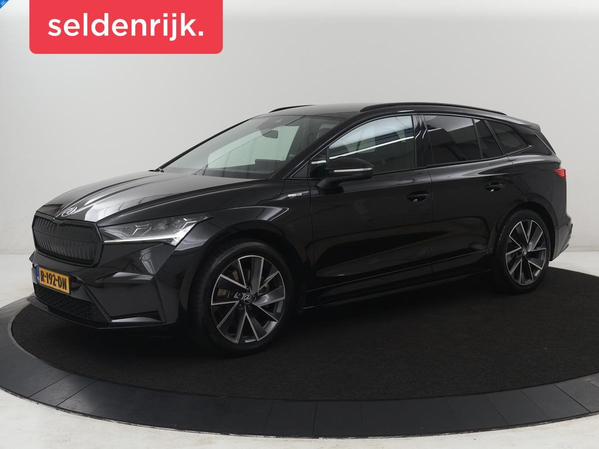 Skoda Enyaq iV 80 Sportline | SOH 93,3% | Leder/alcantara |, Auto's, Automaat, Achterwielaandrijving, Gebruikt, Zwart