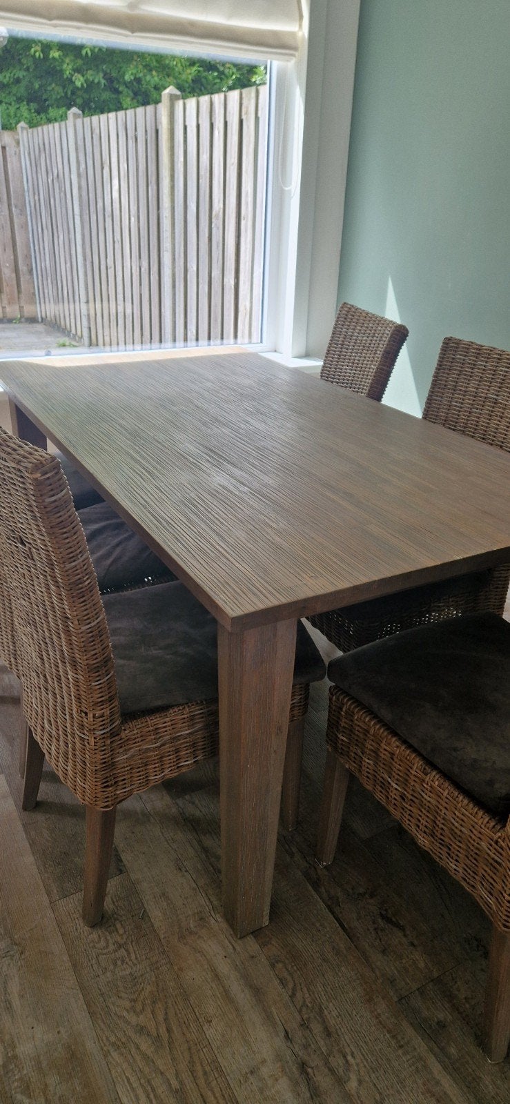 Eethoek met 6 stoelen, Ophalen, Gebruikt, Rechthoekig, 50 tot 100 cm