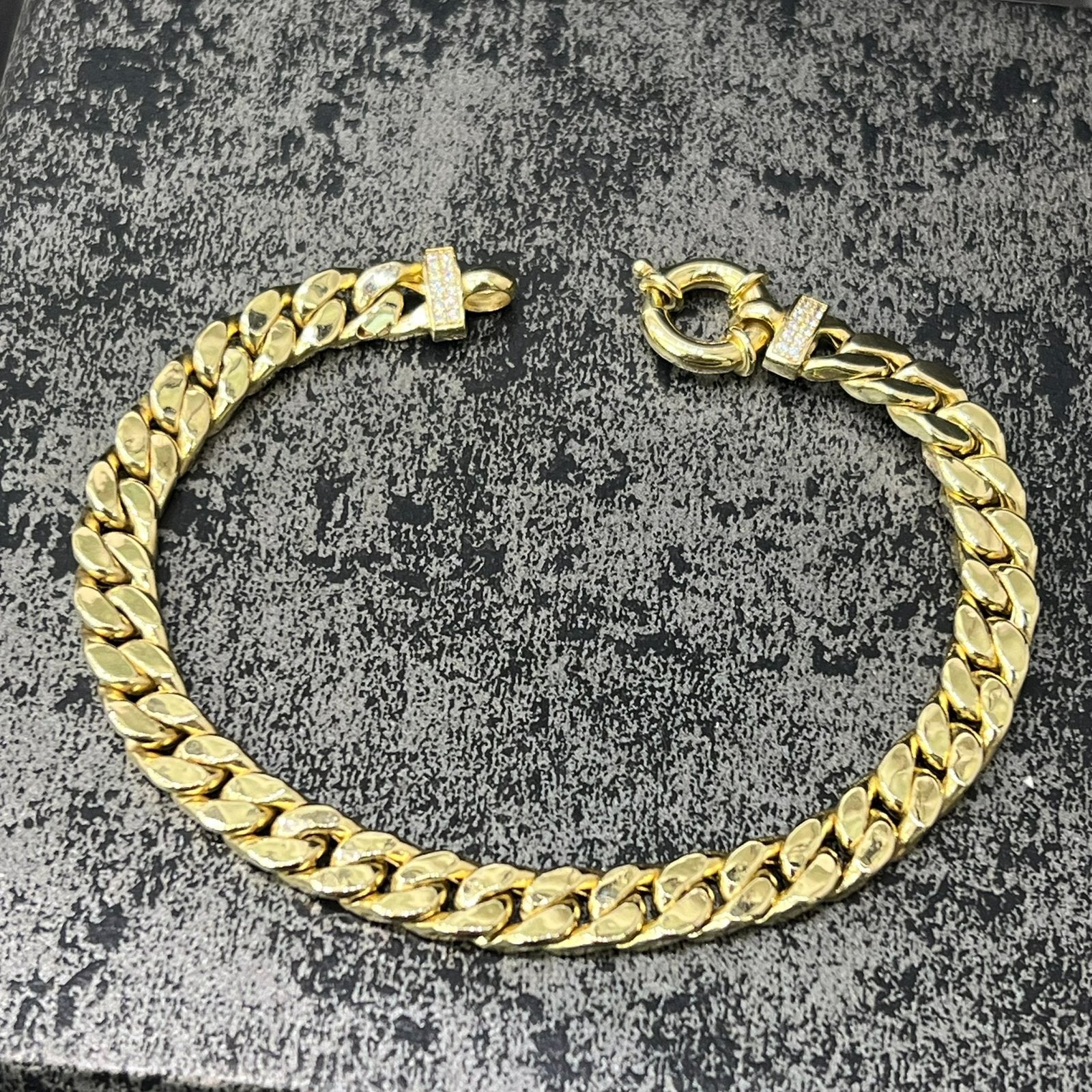 14 karaat gouden armband cuban schakel gourmet, Ophalen of Verzenden, Nieuw, Goud