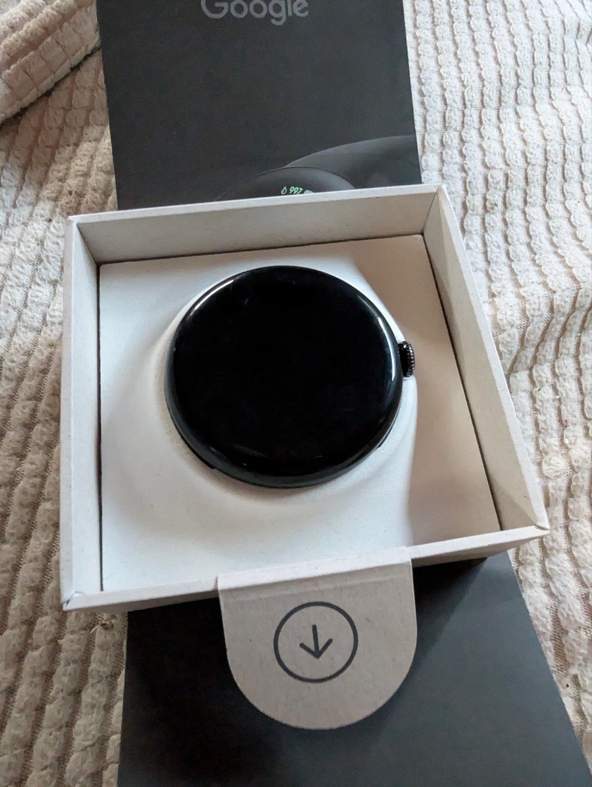 Google Pixel Watch 3 45mm, Google, Zwart, Nieuw, Ophalen of Verzenden