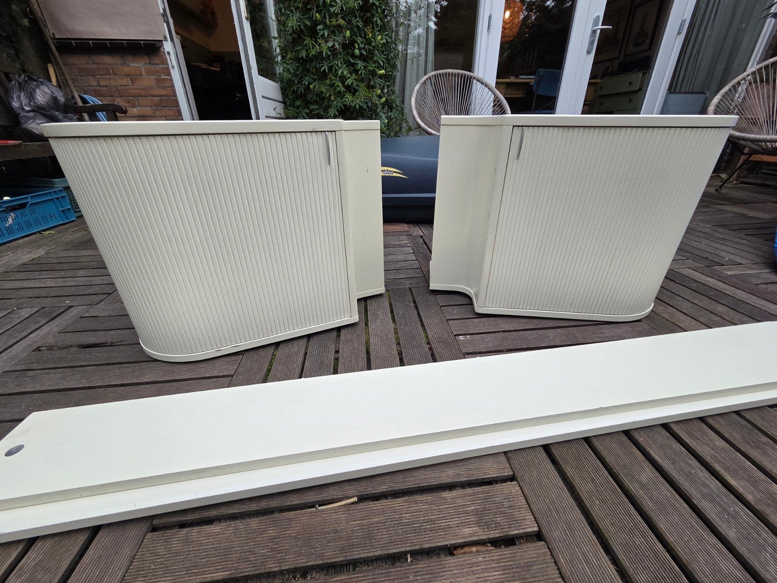 Auping Auronde ombouw Roldeurkastjes Crème Wit, Ophalen, Gebruikt