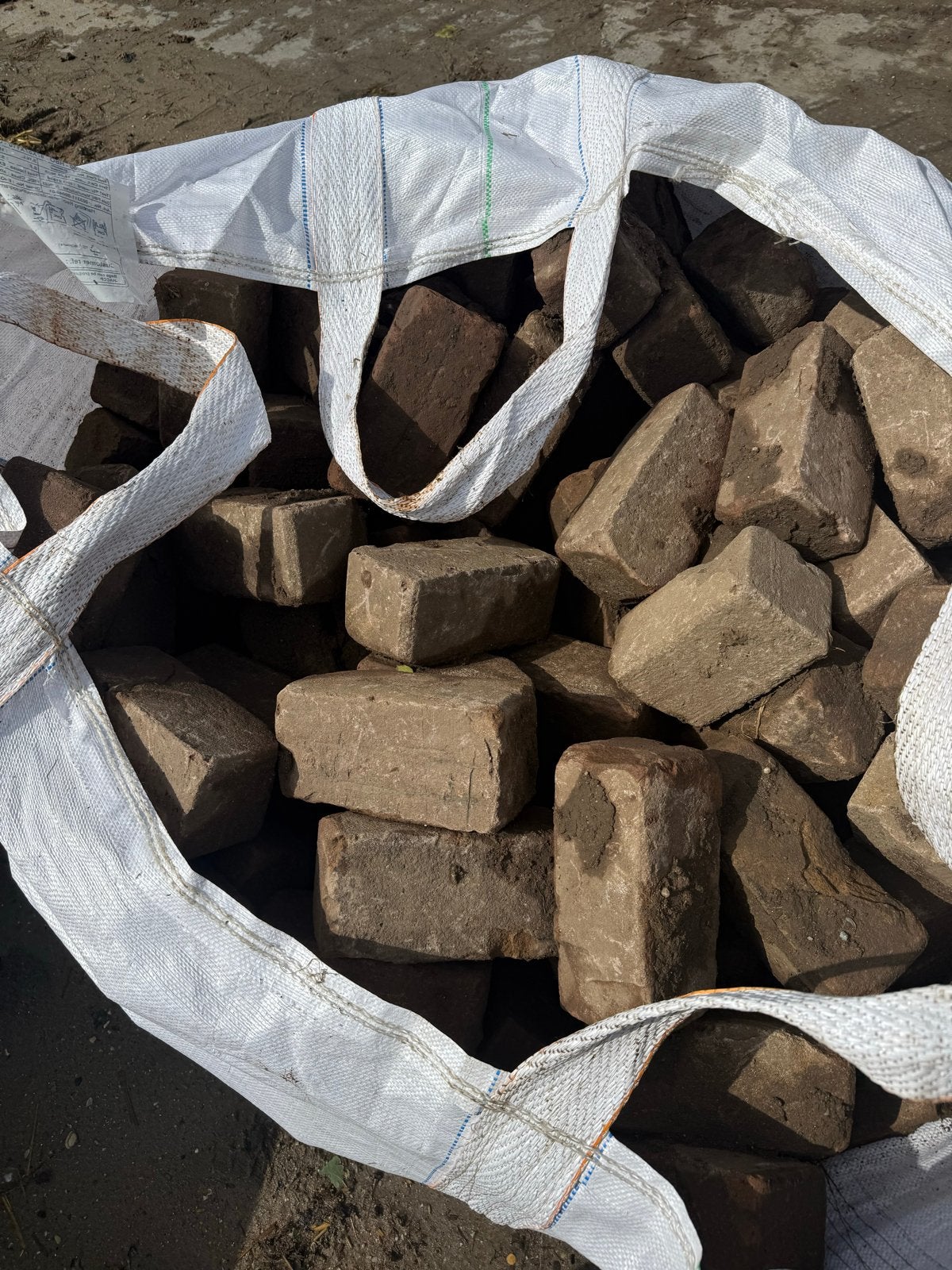 Gebruikte 10 duimers in big bags circa 40 m2, Ophalen, Gebruikt, Bakstenen