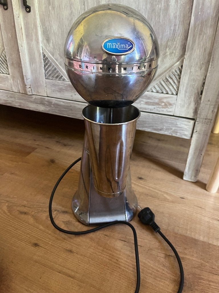 Maxima Professionele Milkshake Mixer – RVS, 1 tot 2 liter, Ophalen, Gebruikt, 2 snelheden