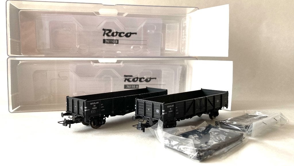 Roco 76110 H0 Set van twee bakwagens van de NS [A+B], Gelijkstroom, Wagon, Ophalen of Verzenden, Roco