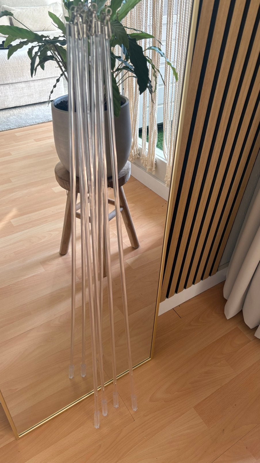 4x trekstang gordijnen transparant- lengte 100cm, Ophalen, Zo goed als nieuw