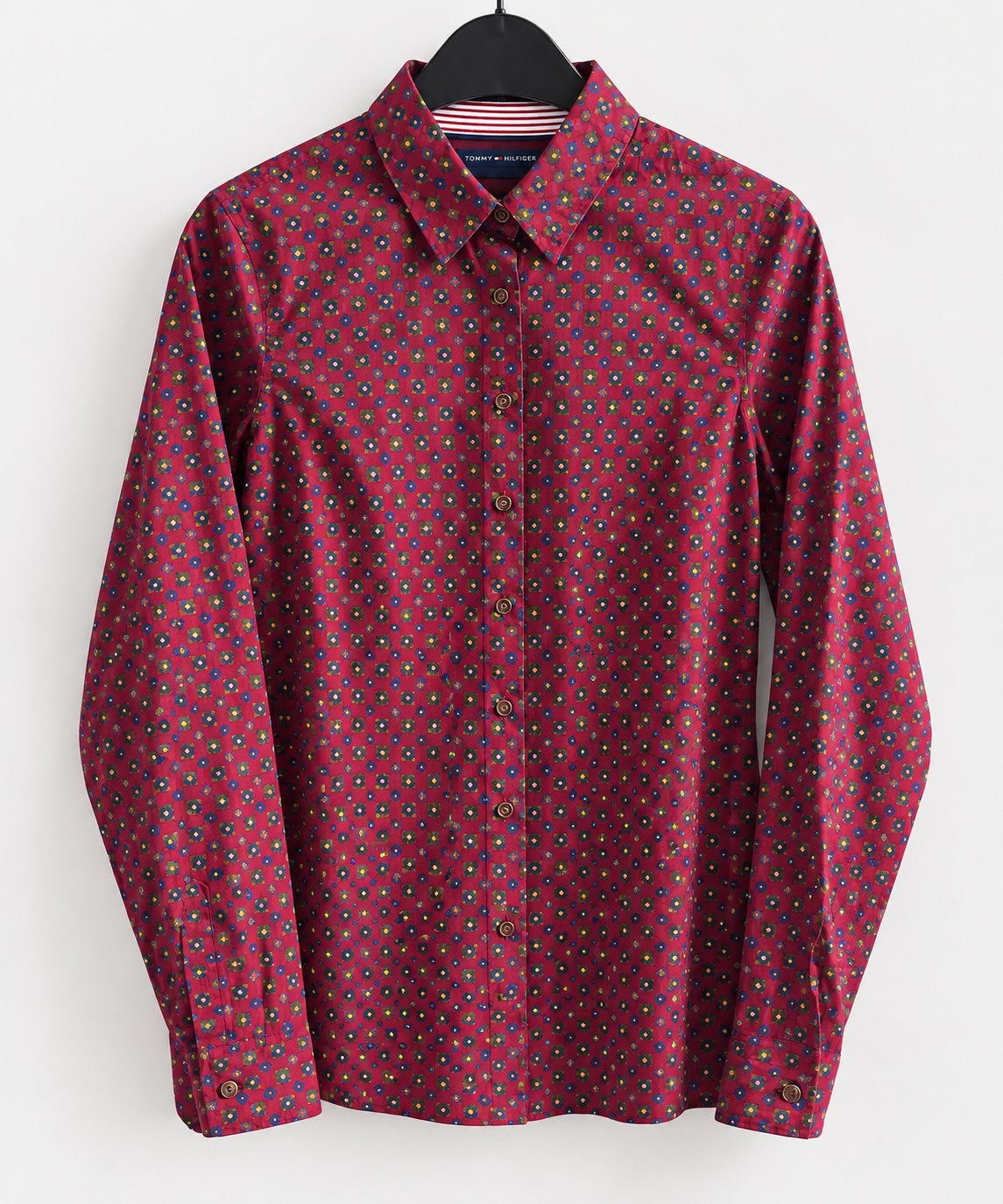 Tommy Hilfiger damesblouse bordeaux print– nieuw met kaartje, Meerkleurig, Nieuw, Ophalen of Verzenden, Maat 36 (S)