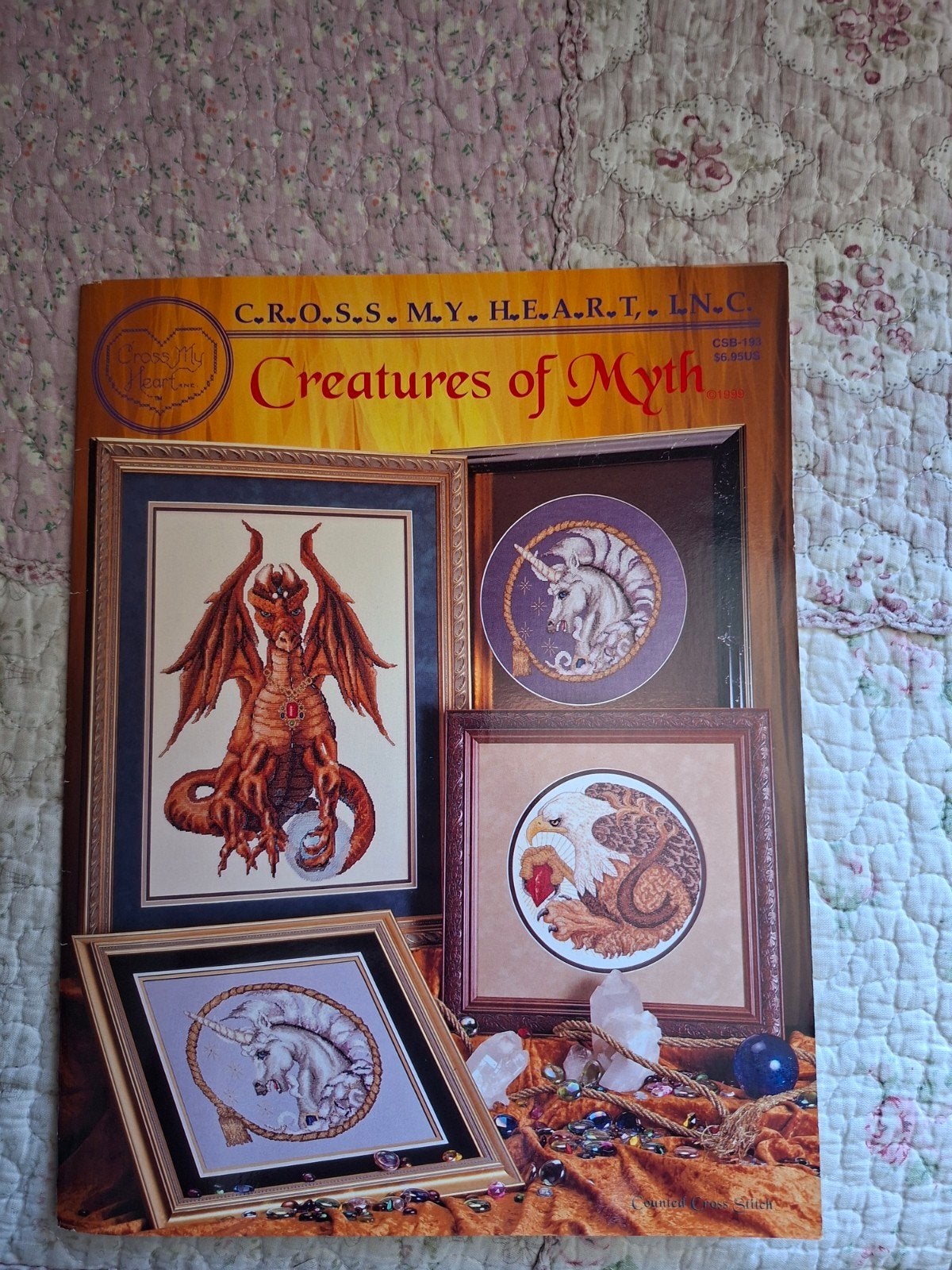 Creatures of Myth Kruissteekpatroonboek - Draak & Eenhoorn, Fantasie, Gebruikt, Meerkleurig, Ophalen of Verzenden