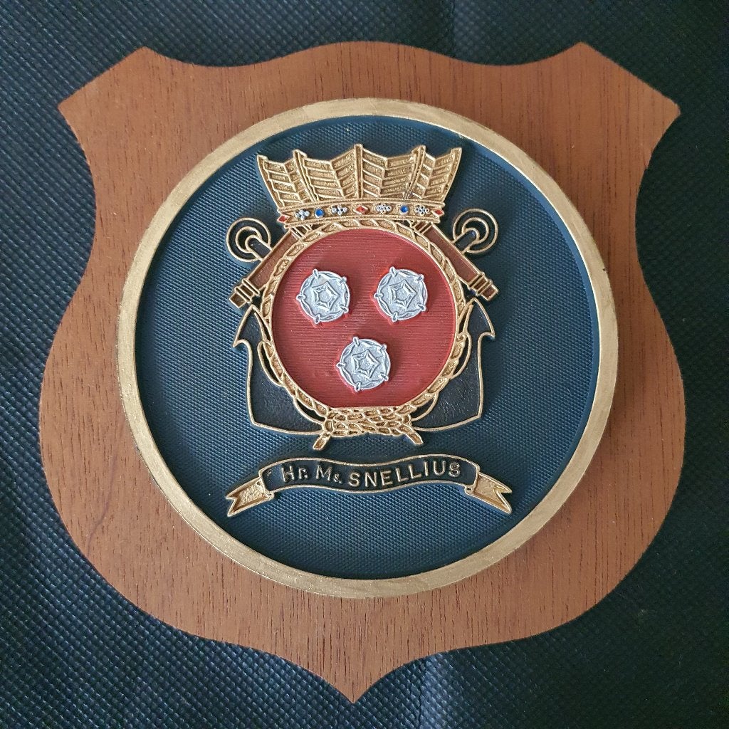 Wapenschildje Snellius, Verzenden, Marine, Nederland, Embleem of Badge