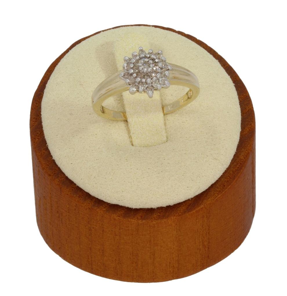 25 diamanten luxe 14k gouden dames rozet ring briljant fraai, Voordeelsieraden, Verzenden, Zo goed als nieuw, 17 tot 18