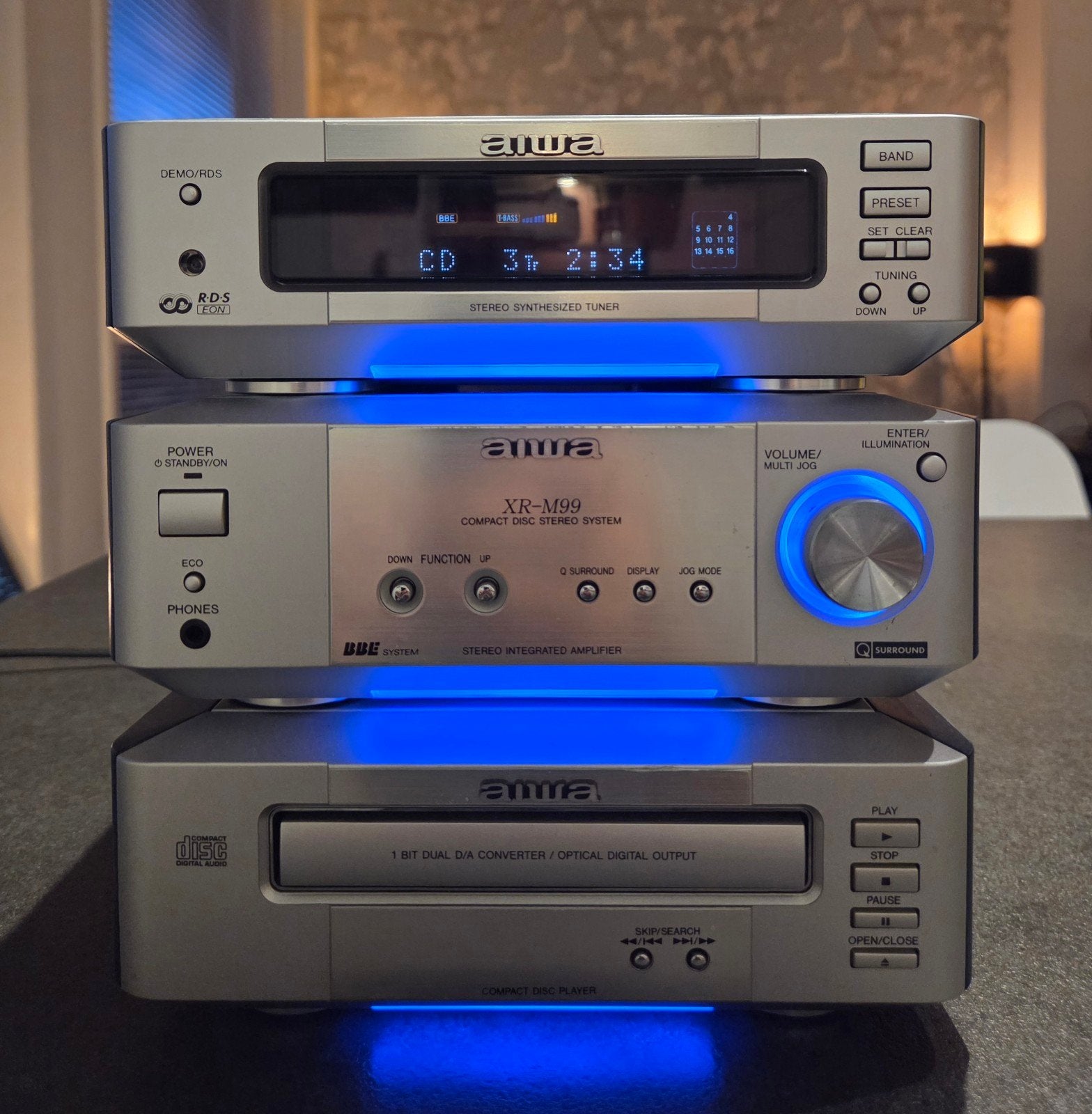 AIWA XR-M99 miniset (tuner, versterker, cd, aux-ingang), Audio, Tv en Foto, Ophalen, Gebruikt, Speakers, Overige merken