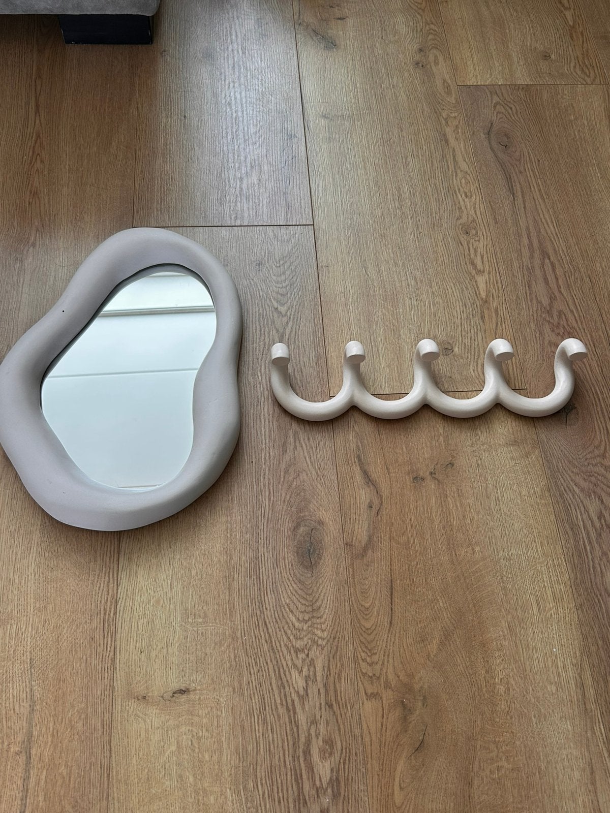 Mooie spiegel en kapstok in naturel tinten, Ophalen, Minder dan 50 cm, Zo goed als nieuw, Minder dan 100 cm