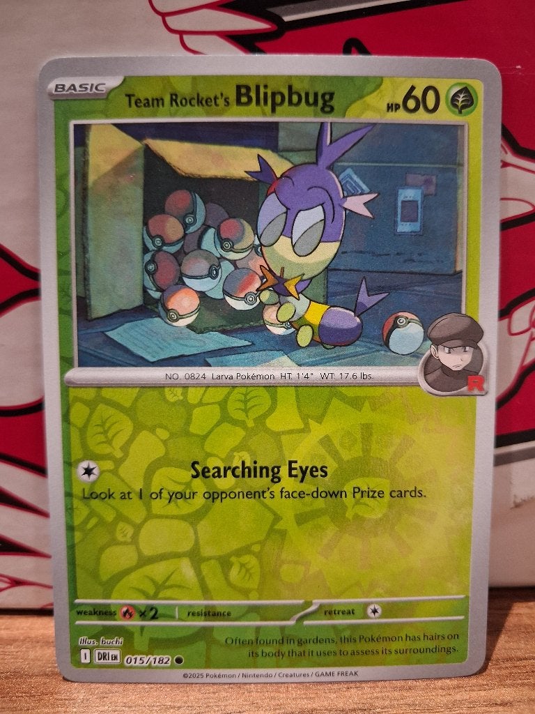 Pokemon Blipbug DRI 015/182 reverse holo, Ophalen of Verzenden, Nieuw, Losse kaart