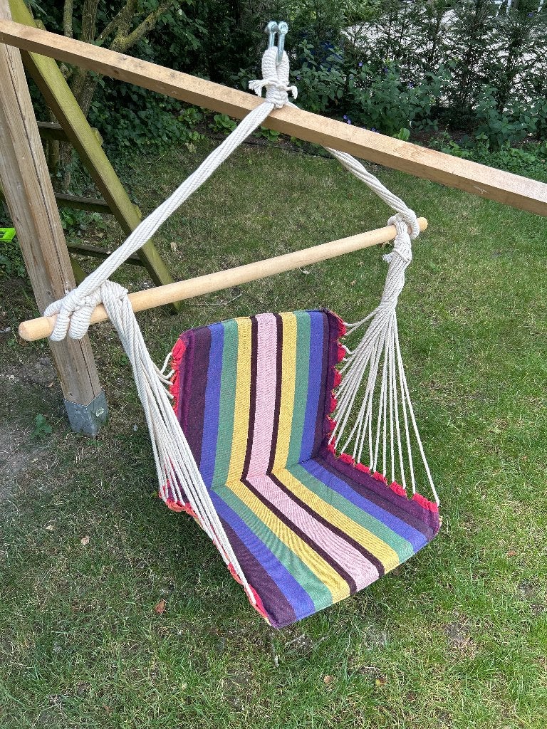 Hangmat stoel regenboog (nieuw!), Opvouwbaar, Nieuw, Ophalen of Verzenden, Eenpersoons