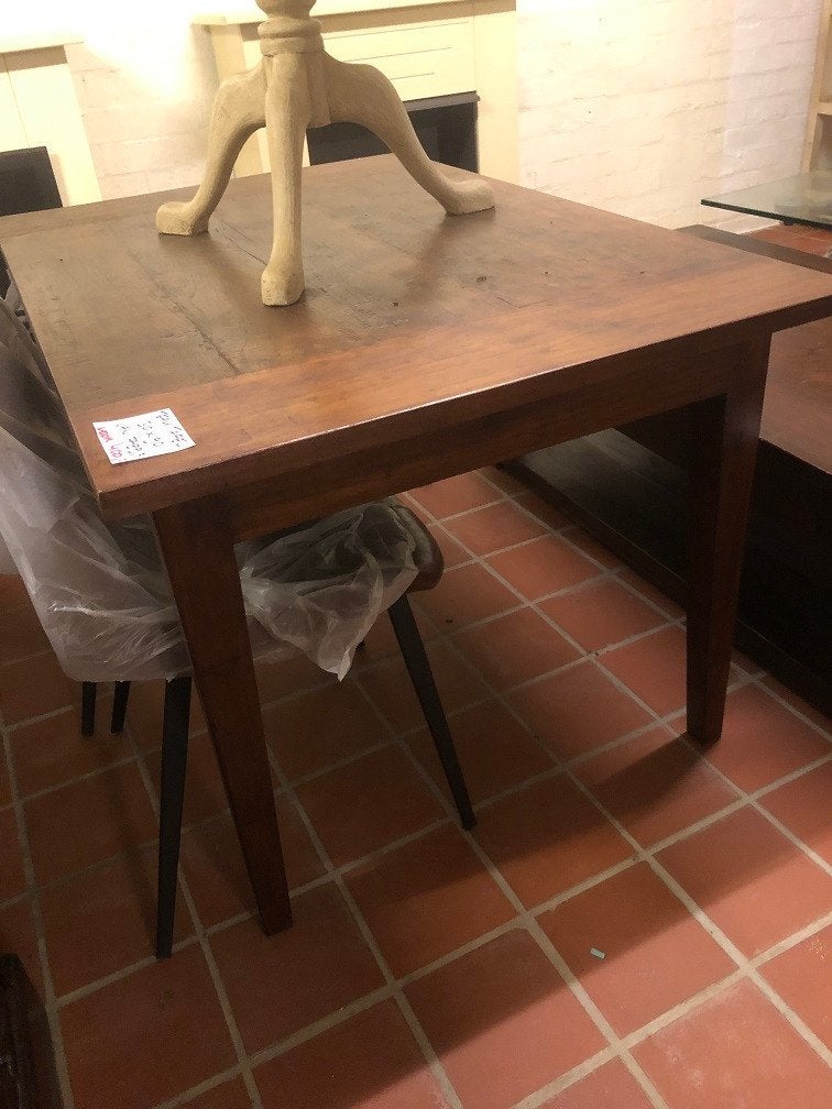OUD TEAKHOUTEN TAFEL EETTAFEL 130 x 90 Schrijftafel, Ophalen, Hout, Wilms, Zo goed als nieuw