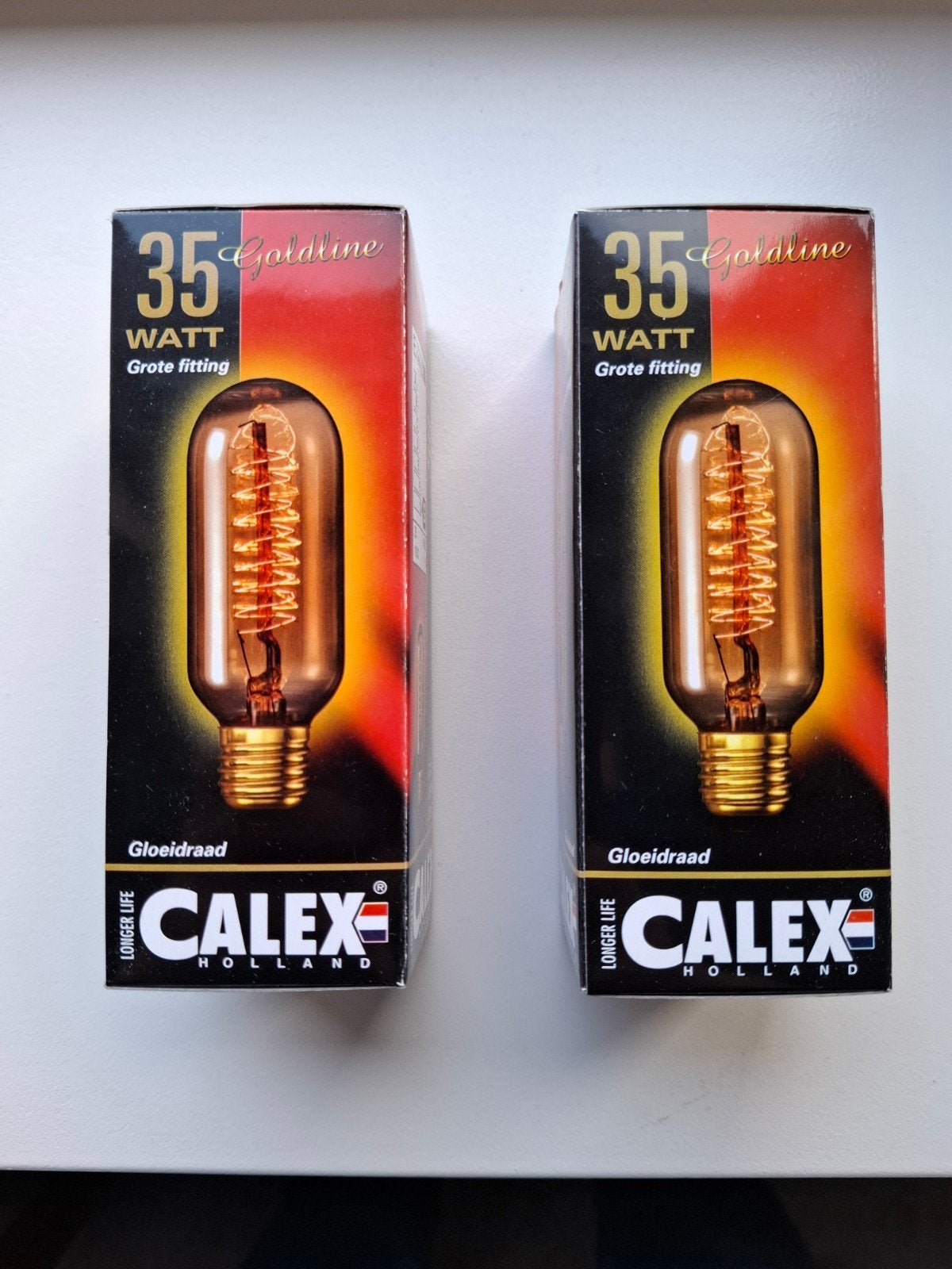 Calex Kooldraadlampen buis gold E27 35 watt, Huis en Inrichting, 30 tot 60 watt, Gloeilamp, Overige lichtkleuren, Nieuw